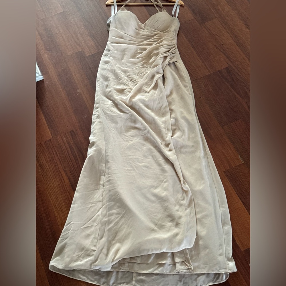 Azazie Elegant Cream Maxi Dress